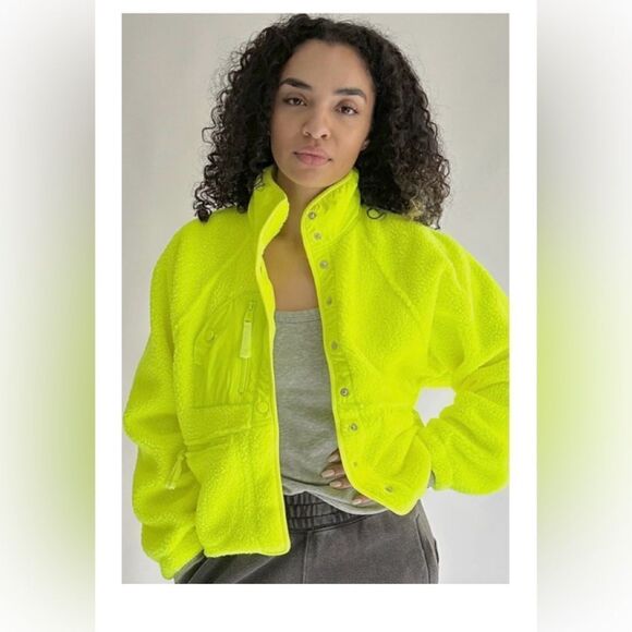 NWT Free People Hit the Slopes Jacket in Highlighter XS - Picture 3 of 11